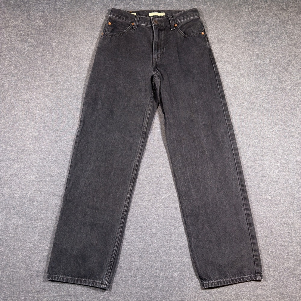 Levi's Premium Dad Jean Women 25 Black High Rise Straight Leg Denim Pants Boho
